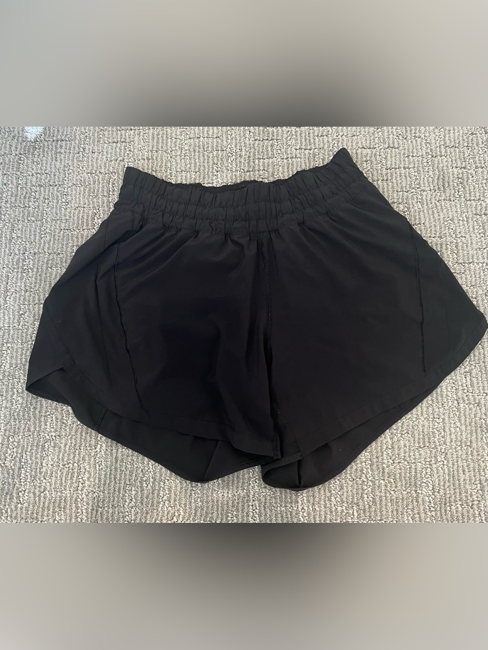 lululemon athletica Black Women's Athletic Shorts - Elastic Waist, Layered Hem